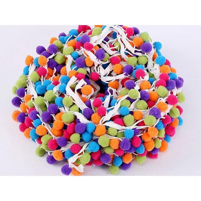 1yard Pom Pom Trim Ball Ribbon MINI Pearl Pompom Fringe Ribbon Sewing Lace Kintted Fabric Handmade 高弹毛球花边(1548L) - Image 4