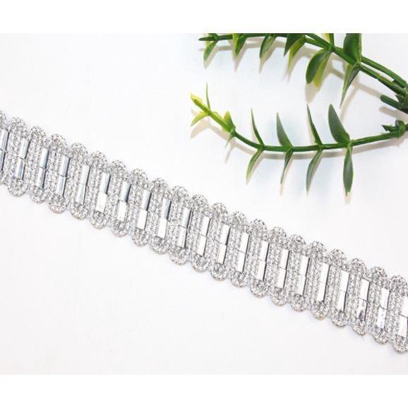 1yard Width 20mm~25mm 1yard gold silver polyester corrugated line braided crochet ribbon lace trim 金色银色花边 (1560L) - Image 10