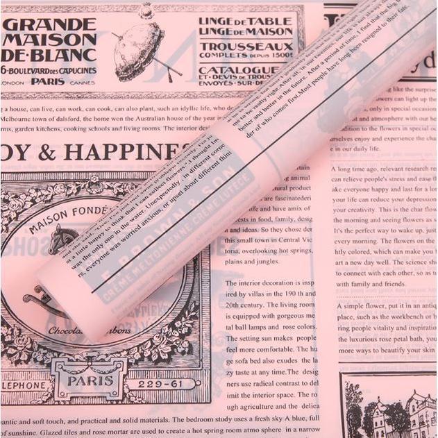 1Pcs Newspaper English Alphabet Waterproof Flower Wrapping Paper Bouquet Gift Crepe Papers Flower Packaging (1936L) - Image 13