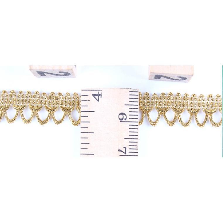 1yard Latest Gold Lace Fabric 1.2cm Applique Ribbon Trim Guipure Curtain Laces Ribbons Sewing Trimmings(1552L) - Image 3