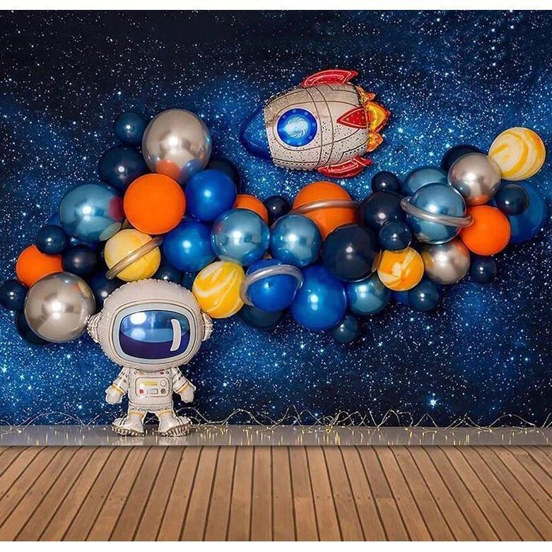 3D Astronaut Rocket Balloon Universe Outer Space Theme Birthday Party Decor Foil Balloons UFO Spaceship Balloon(428L) - Image 2