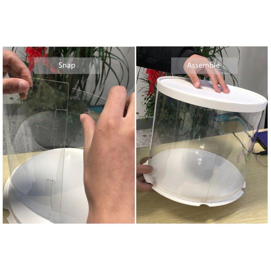 6/8/10inch Transparent Empty Tiffany Paper/PVC Round Gift Box for Cake Box Teddy Bear Rose Bear Flower Gift Box(900L) - Image 7