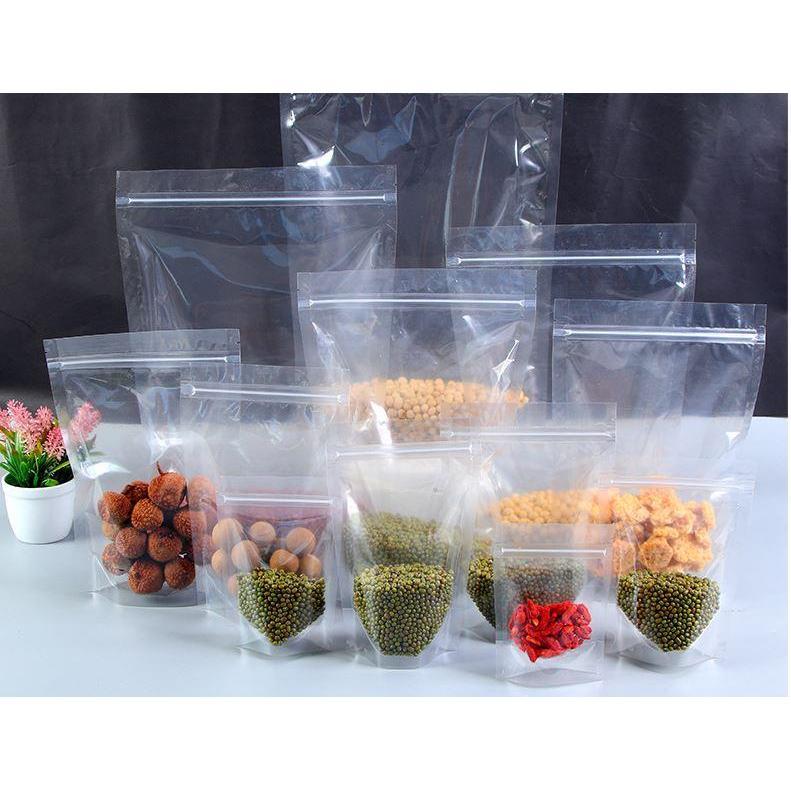 10PCS/ Lot Plastic Stand Up Zipper Matte Clear Food Storage Bag Reclosable Zip Lock Package Pouches Transparent (1110L)