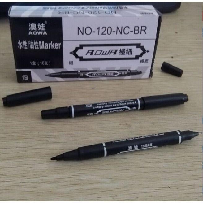 1pc Oily Small Double-headed 120 Black Marker Pen paint pens(1697L)