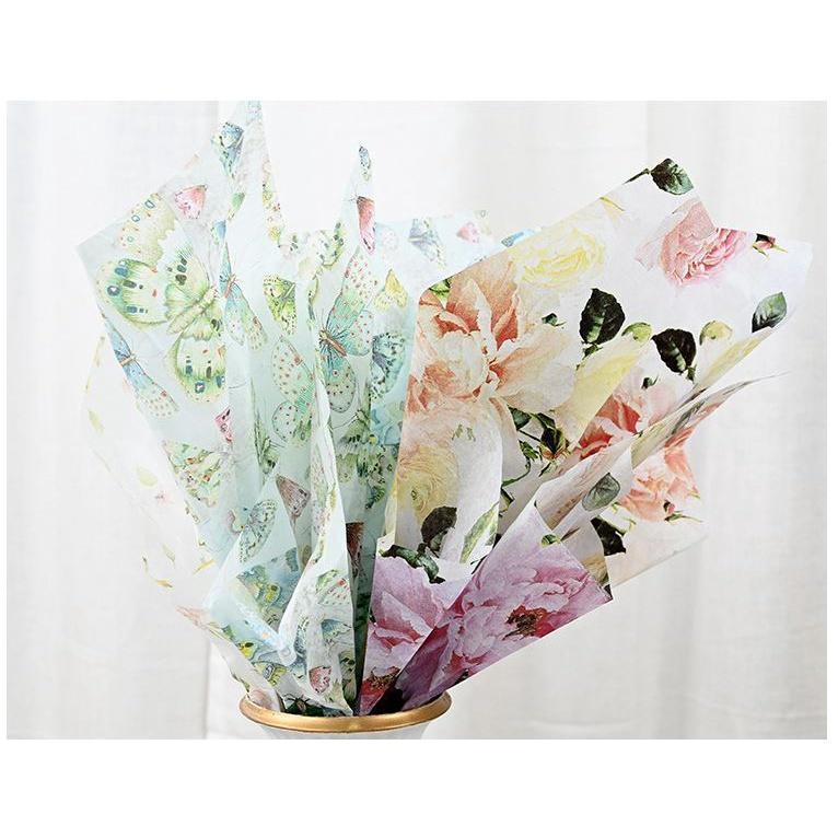 50x70cm DIY Flora Fauna Tissue Paper Gift Wrapping Paper Clothing Packing Flower Bouquet Packaging Paper Craft(1853L)