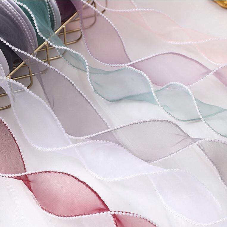 4cm*1yard Bow Pearl Fishtail Yarn Belt Clothing Wedding Accessories Lace Flowers Bouquet Gift Box Packaging(1922L) - Image 3