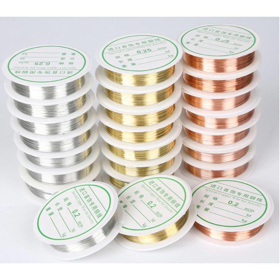 1 Roll (0.2/0.3/0.4/0.6/0.8mm) Alloy Wire Gold Copper Silver Color DIY Craft Beads Cord Copper Wires Beading Wire(1512L)