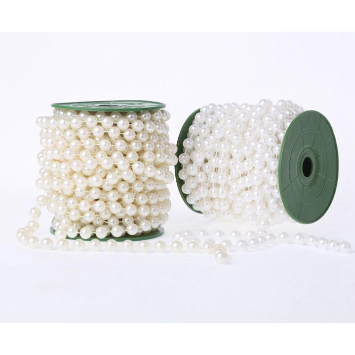 3/4/6/8/10/12/14mm Imitation Pearl Beads Line Chain Trim pearls for craft DIY Wedding Bride Bouquet Deco 圆型珍珠链条 (1171L) - Image 7