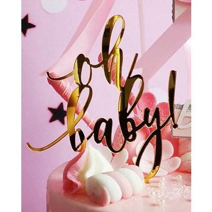 1pcs 2 Color 'Oh Baby' Letter Cake Topper Decoration Acrylic Birthday Party Baking Supplies Love Gifts(507L) - Image 6