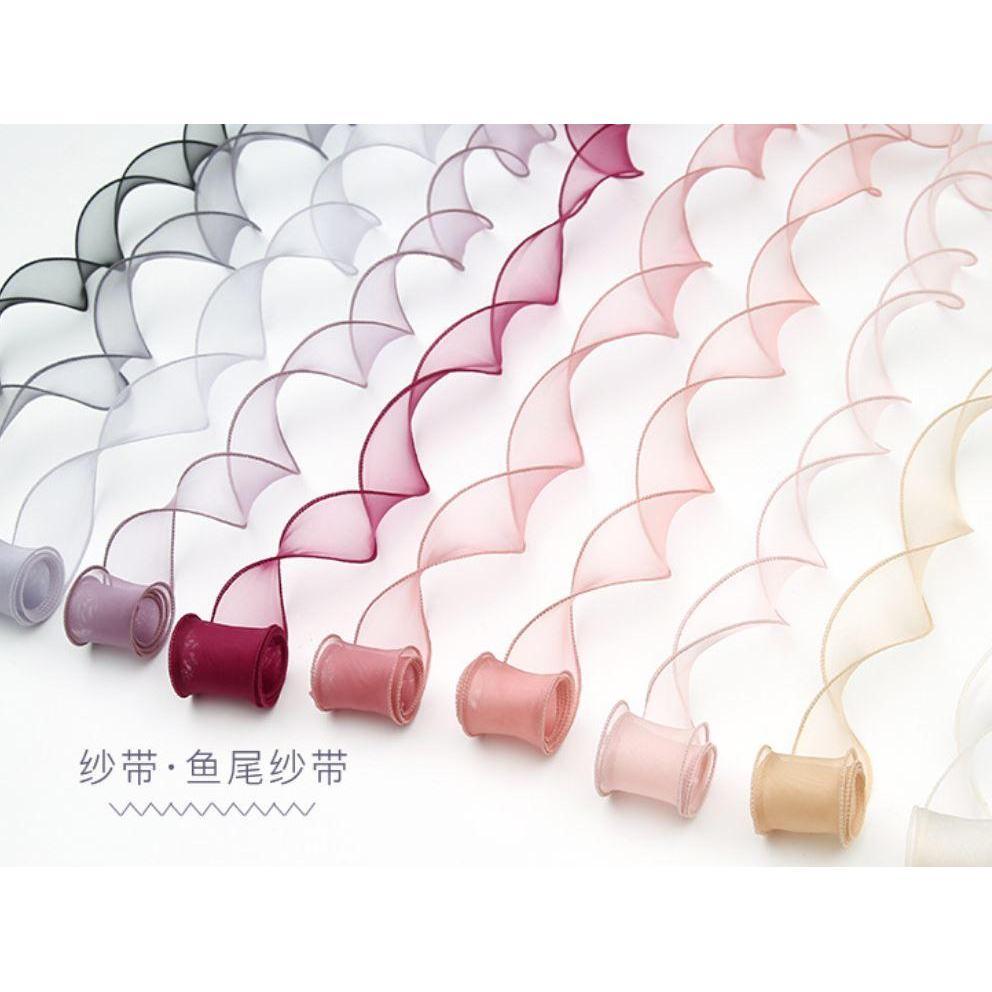 10yard/roll 40mm 1.5" Wavy Organza Ribbon Handmade Tape DIY Bowknot Hair Accessories Satin RibbonsPackingWebbing (1321L) - Image 3