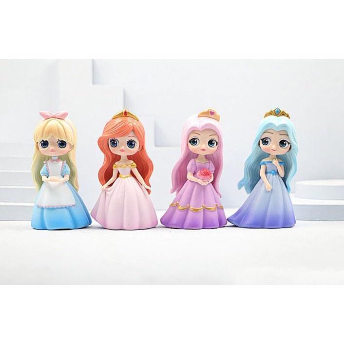 Disney Q Version Fairy Tale Rainbow Princess Action Figure Decorative Model Jasmine Big Eyes Doll Play House 公主4款(1831L) - Image 5
