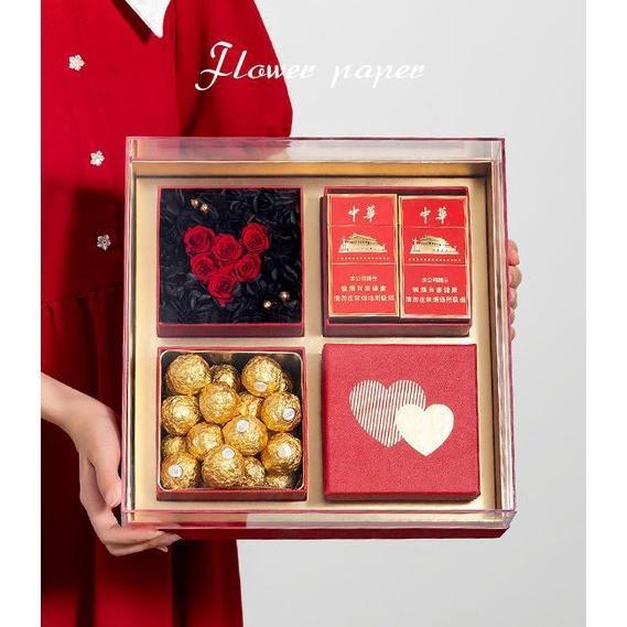 New Valentine's Day New Fashion Surprise Blind Box Acrylic Transparent Hand Holding Flowers Gift Box Chocolate(1891L) - Image 3