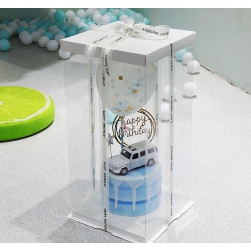 6/8/10inch Square Cake Box Transparent Clear Exhibition Storage Packing Plastic Festival Flower Wedding Birthday (980L) - Image 10