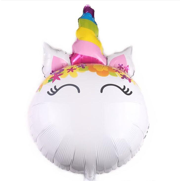 86cm x 58cm Large Cartoon Unicorn Head Aluminum Balloons Holiday Party Birthday Decoration Balloons(154L) - Image 2