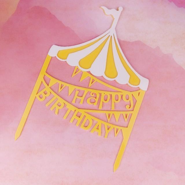 Amusement Park Theme Party Decorated Cake Insert Acrylic Cupcake Toppers Creative Letter Cake Decorating (505L) - Image 3
