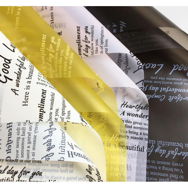 Design Water Proof English Opp Paper for wrapping Wedding Gift DIY Bouquet Packing Wrapping Paper (1367L)