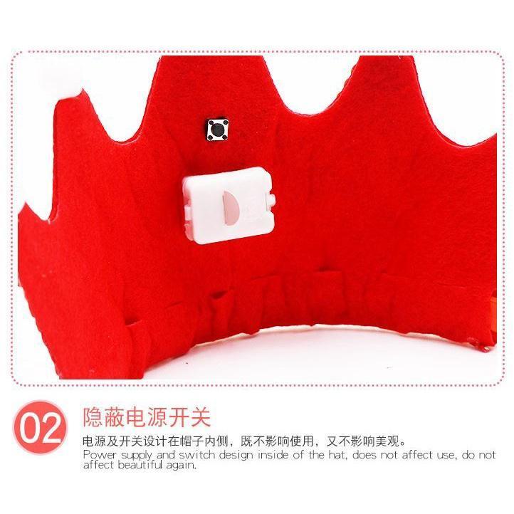 LED Luminous Crown Birthday Hats for Children Girl Princess Boy King Cap生日帽王子皇冠蛋糕led发光箍装扮帽子(1633L) - Image 5