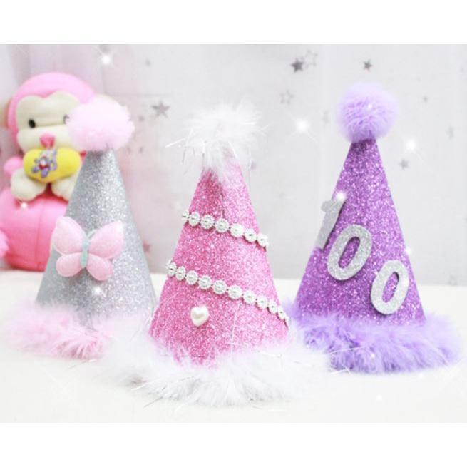 NEW Design Birthday Hat Gold Powder Cloth Hat Baby Girl Boy shower Birthday Cake Hat Party Props Children's Party(1634L) - Image 3