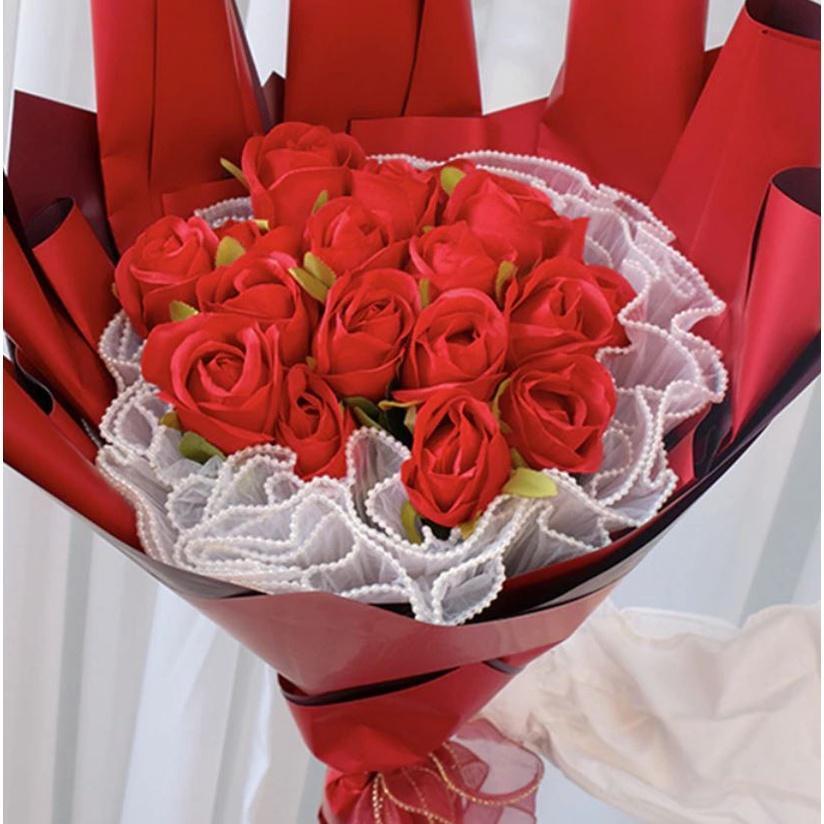 30cm x 4.5yard Pearl Wave Yarn Edge Mesh Flower Wrapping Lace Mesh Yarn DIY Craft Valentine's Day Florist Bouquet(1844L) - Image 3