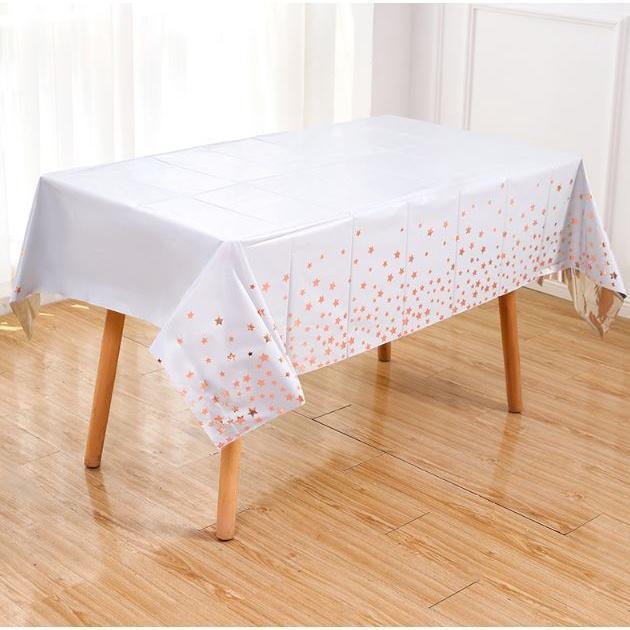 137*183cm Rose Gold Star Gilded Tablecloth Disposable Table cloth Kids Birthday Party Baby Shower Wedding Decor(1932L) - Image 8