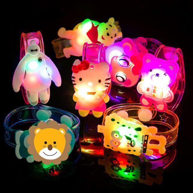 Flash LED Lighting Children Kids Bracelet Wrist Band Birthday Gift Party Decoration Cartoon Flash Luminous Watch(1893L)
