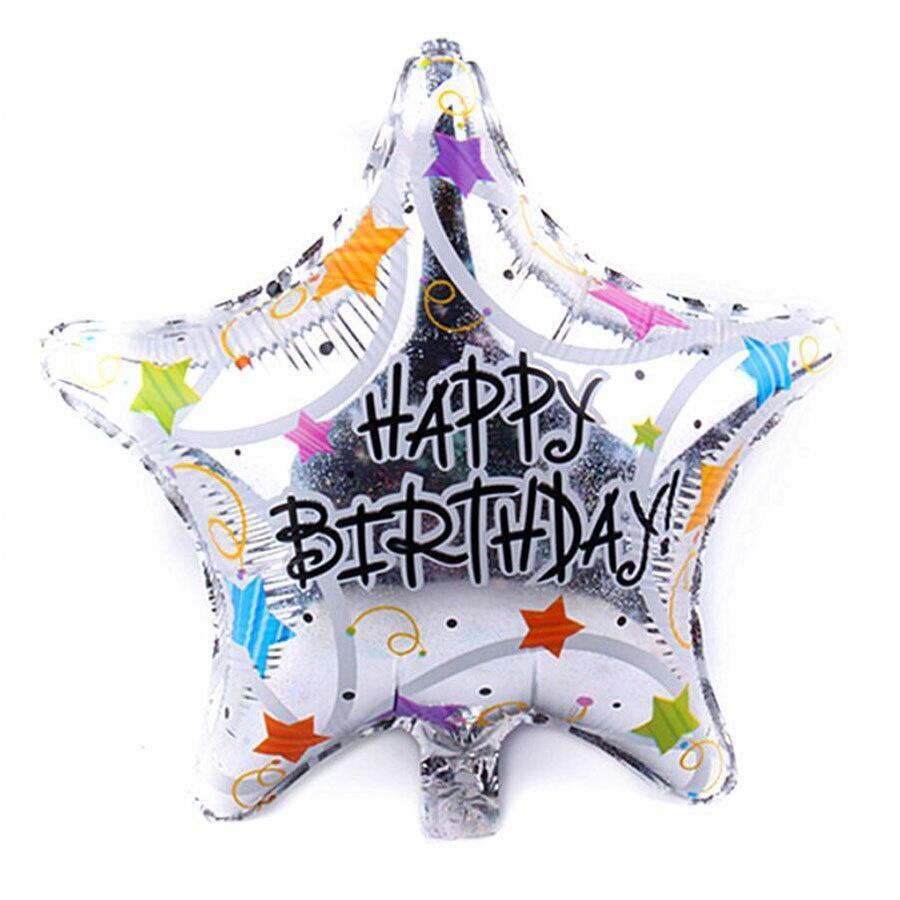 18-inch birthday five-pointed star aluminum film balloon five-pointed star laser birthday foil balloon (293L) - Image 3