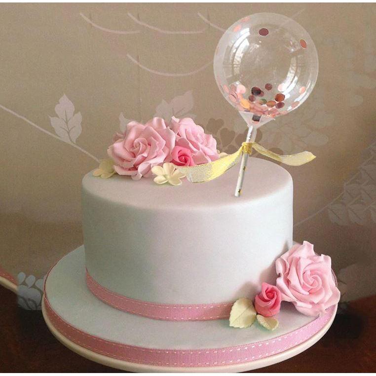 1pc Paper Stick for 5inch Balloon Cake Topper Decoration with Paper Straw Bow Baby Shower Favors Wedding (1080L) - Image 3