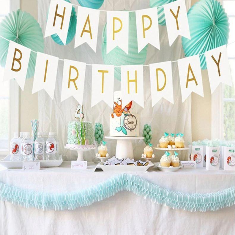 Paper Bunting Garland Banners Flags Happy Birthday Banner Boys Girl Baby Shower Birthday Party Decoration(692L)