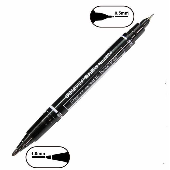 1pcs Twin Tip Permanent Markers, Fine Point Black Ink, 0.5mm-1mm(1815L) - Image 3