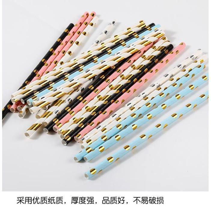 25pcs Foil Gold Disposable Drinking Paper Straws For Birthday Wedding Deco Christmas Party Event Supplies(1929L) - Image 6
