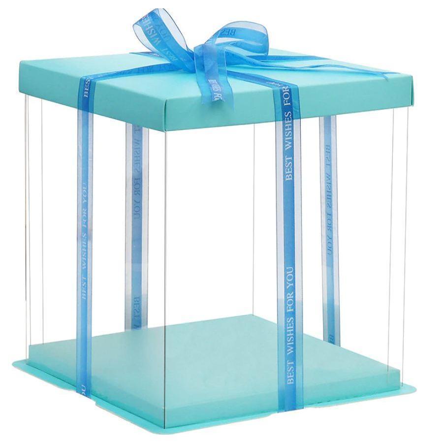 4/6/8/10/12inch Square Cake Box Child Birthday Cake Gift Packaging Toy rose bear flower gift box Transparent pack(908L) - Image 11