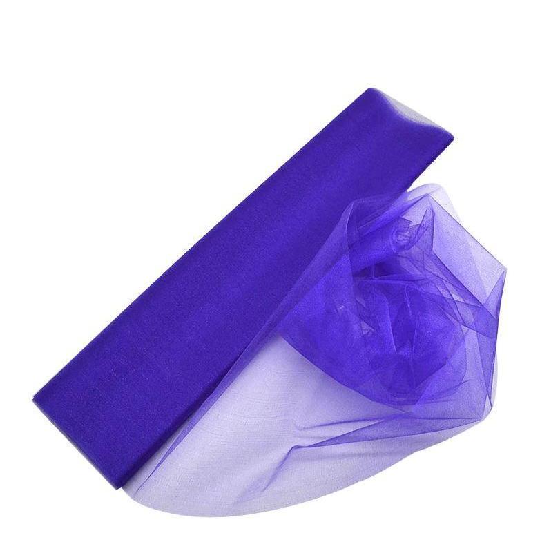 48cm 1yard sheer crystal organza tulle roll fabric for wedding party decoration organza chair sashes width 48cm(1005L) - Image 8