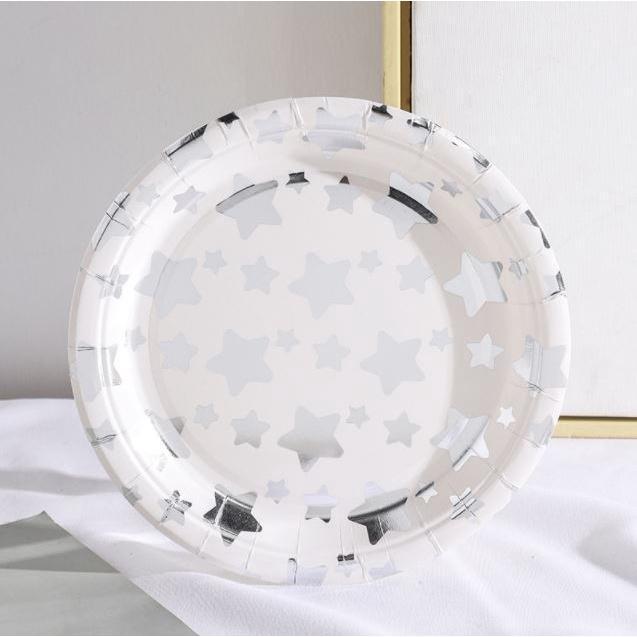 5pcs/lot 7/9inch Foil Gold Dot Birthday Wedding Party Supplies Decoration Cake Dish Disposable Paper Plates Baby (1758L) - Image 12