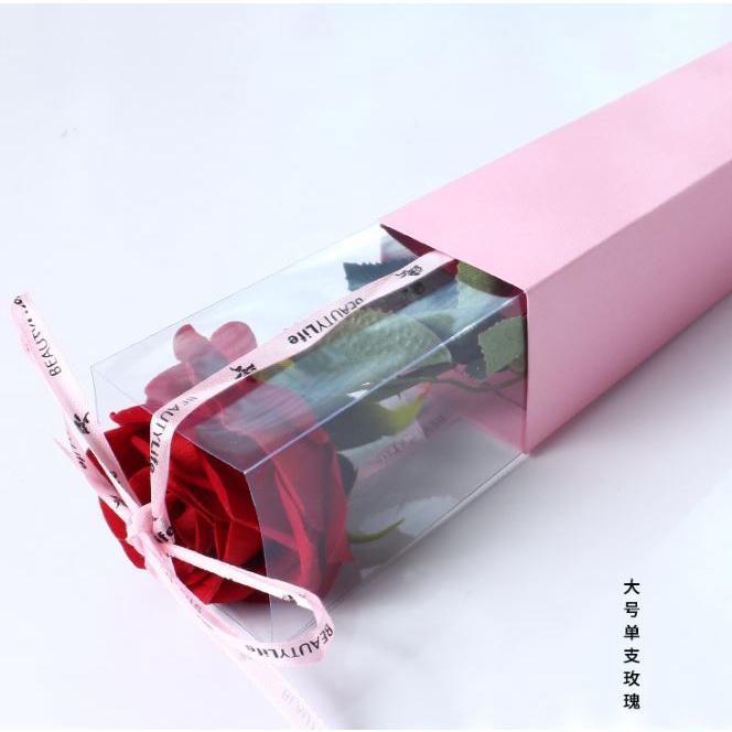 65cm Vintage triangle Flower Packaging Box Valentine's Day Rose Flower Transparent Single Bouquet Gift Box (1925L) - Image 14