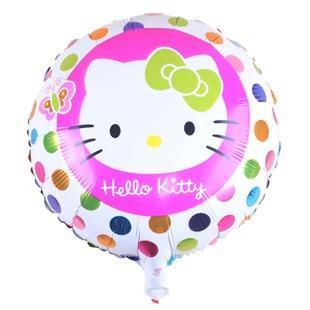 18 inch Round Pink hello kitty Foil Balloons Color wave point helium Balloon Girl Birthday cute KT cat Party Decor(238L) - Image 4