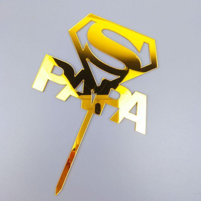 1pc Gold Happy Father's Day Cake Topper Gillter Best Day Cake Flag for Family Birthday Fathers Party Baking (540L) - Image 16