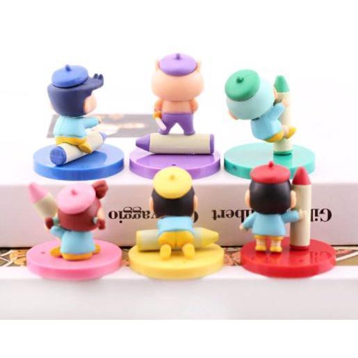 Crayon Shin-Chan Ation Figures Take Crayons Anime Figure Japanese Kawaii Pvc Material Set of 6 Gifts 蜡笔小新6款(1788L) - Image 4