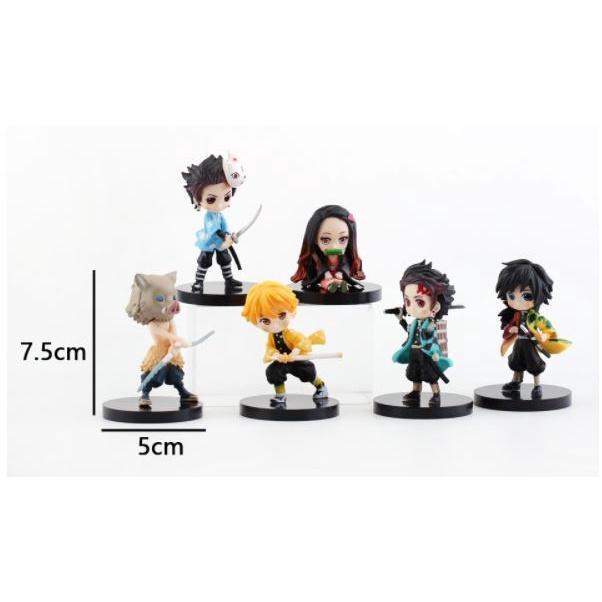 6 Pcs Anime Spot Ghost Blade Generation Sitting Q Version Cake Accessories Doll Doll Hand Model 鬼灭之刃6款炭次郎(1744L) - Image 4