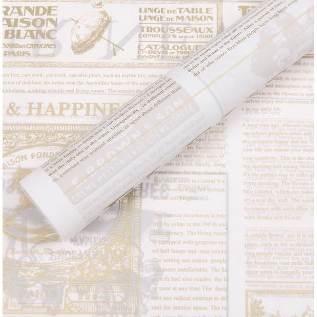 1Pcs Newspaper English Alphabet Waterproof Flower Wrapping Paper Bouquet Gift Crepe Papers Flower Packaging (1936L) - Image 16
