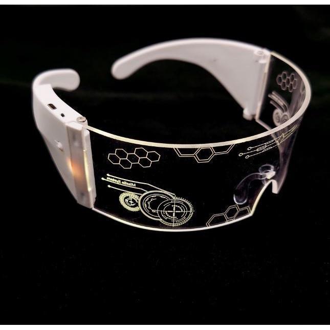 1pc LED Luminous Glasses EL Wire Neon Light Up Visor Eyeglasses Bar Party EyeWare For Halloween Christmas Parties(1900L) - Image 10