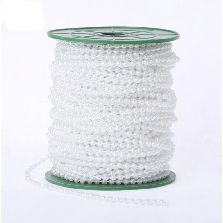 3/4/6/8/10/12/14mm Imitation Pearl Beads Line Chain Trim pearls for craft DIY Wedding Bride Bouquet Deco 圆型珍珠链条 (1171L) - Image 5