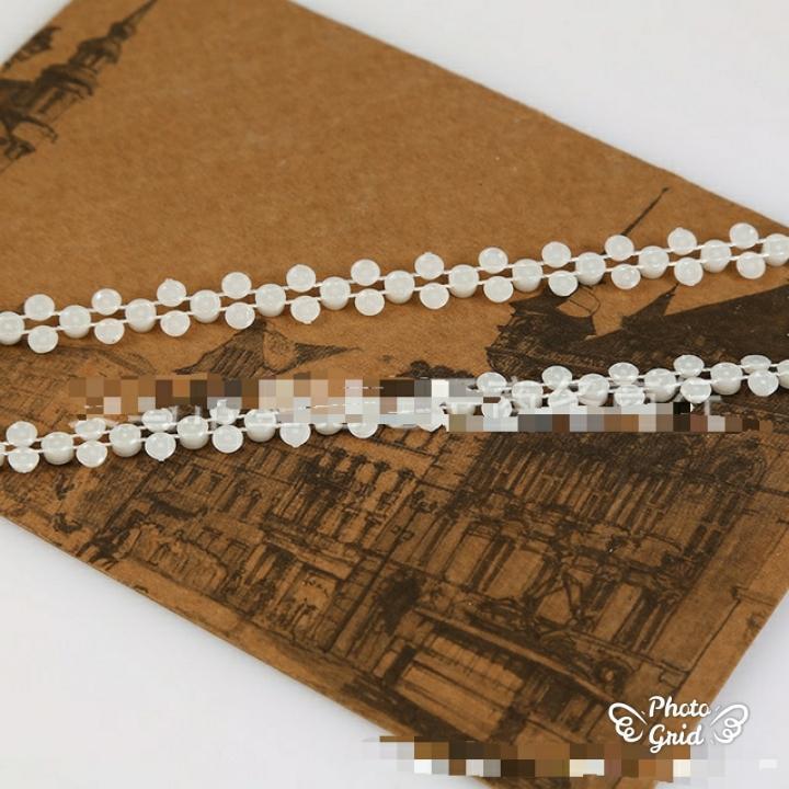 1yard ABS Plastic Imitation Pearl With 4mm Rhinestones Chain Trim Applique DIY Craf (918L) - Image 7