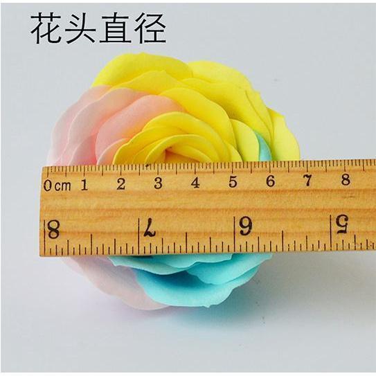 1Pc Colorful Soap Rose Decorative Flowers Soap Flower Petal Wedding Favors Valentine's Day Gift Rainbow Rose (581L) - Image 2