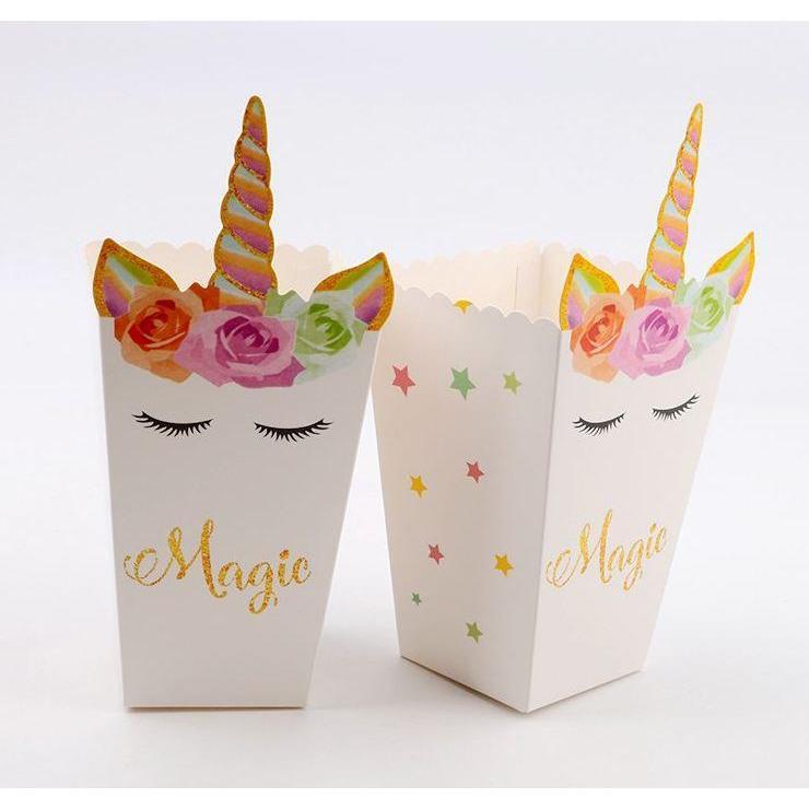 12pcs Unicorn Party Decoration Popcorn Box Plates Shower Birthday Decors-343 - Image 6