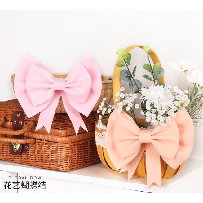 1Pcs Big Size Pink Ribbon Bow Cake Decoration Satin Ribbon Bow Flower Gift Box Craft Decoration Handwork DIY(1854L)