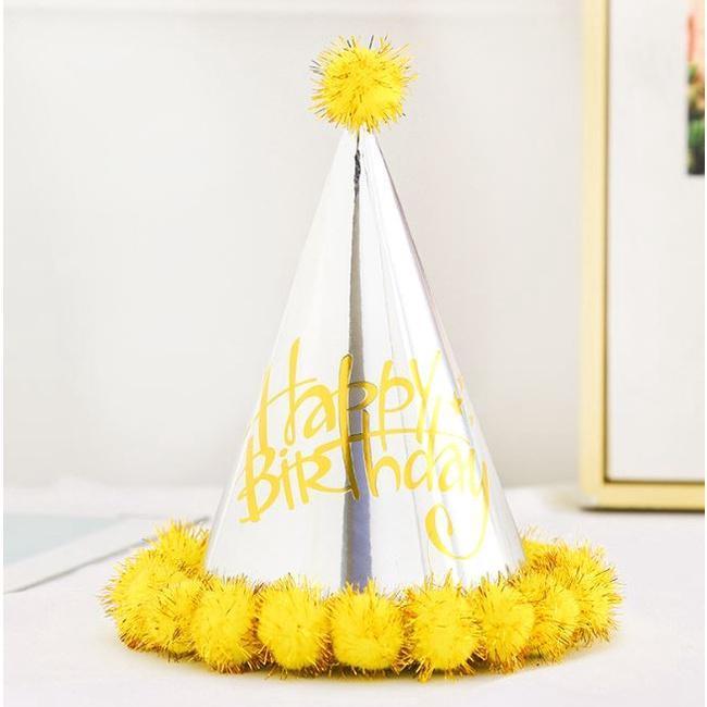 1PCS Birthday party decoration hair ball party hat children adult birthday dress up supplies plush ball party (1935L) - Image 14