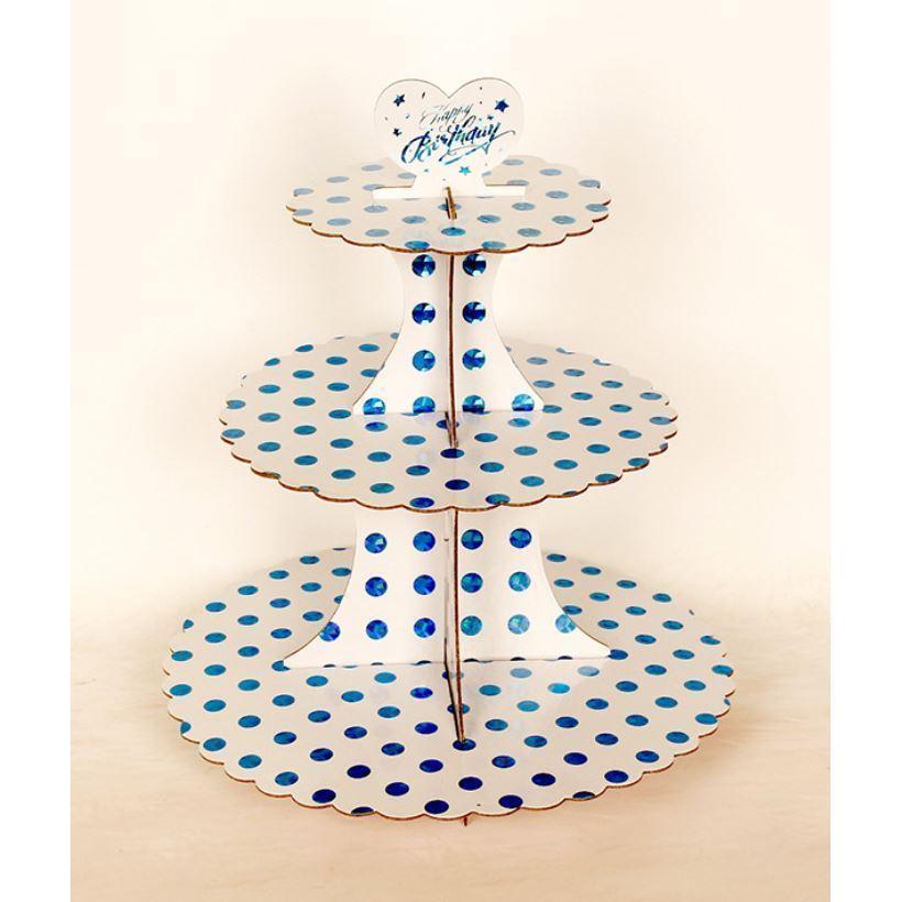 3 Layers Paper Cupcake Stand Cardboard Dessert Holder Candy Bar Birthday Party Wedding Cake Tray Decorating (361L) - Image 4