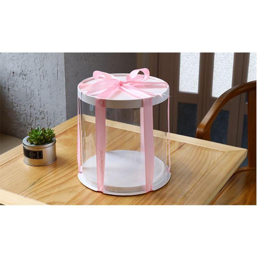 6/8/10 inch Transparent Empty White Paper/PVC Round Gift Box for Cake Box Teddy Bear Rose Bear Flower Rabbit Gift(897L) - Image 12