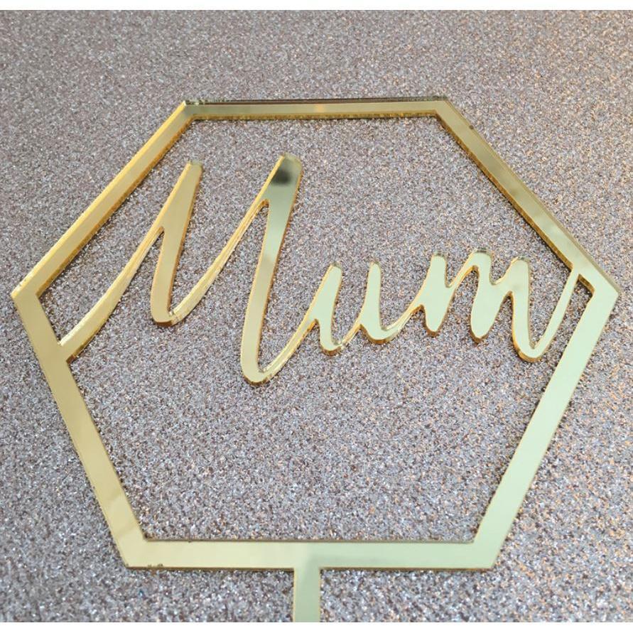 Acrylic Cake Toppers Letter MUM Cake Picks Mothers Day Cake Decoration Cupcake Dessert Favor(808L) - Image 6