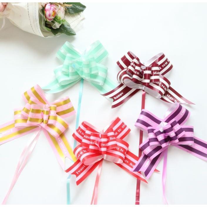 2pcs Large Macarons Ribbon Flower Packaging Gift Bags Pumping Garland for Home Party Wedding Car Decor Festive(1620L)